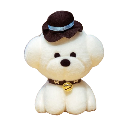 plush dog with accessories