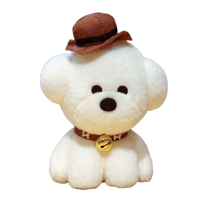 plush dog with accessories