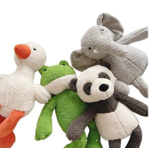 plush long-legged frog/panda/goose/elephant