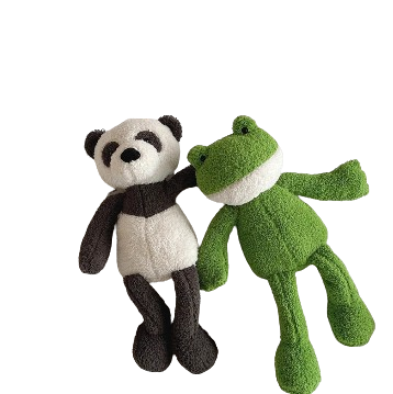 plush long-legged frog/panda/goose/elephant