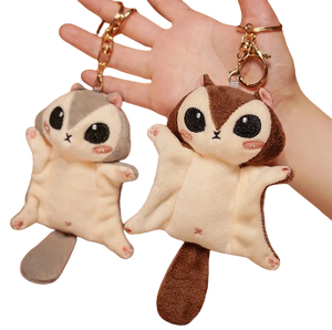 plush squirrel glider keychain