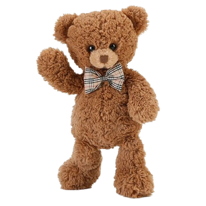 soft teddy bear wearing a bow tie